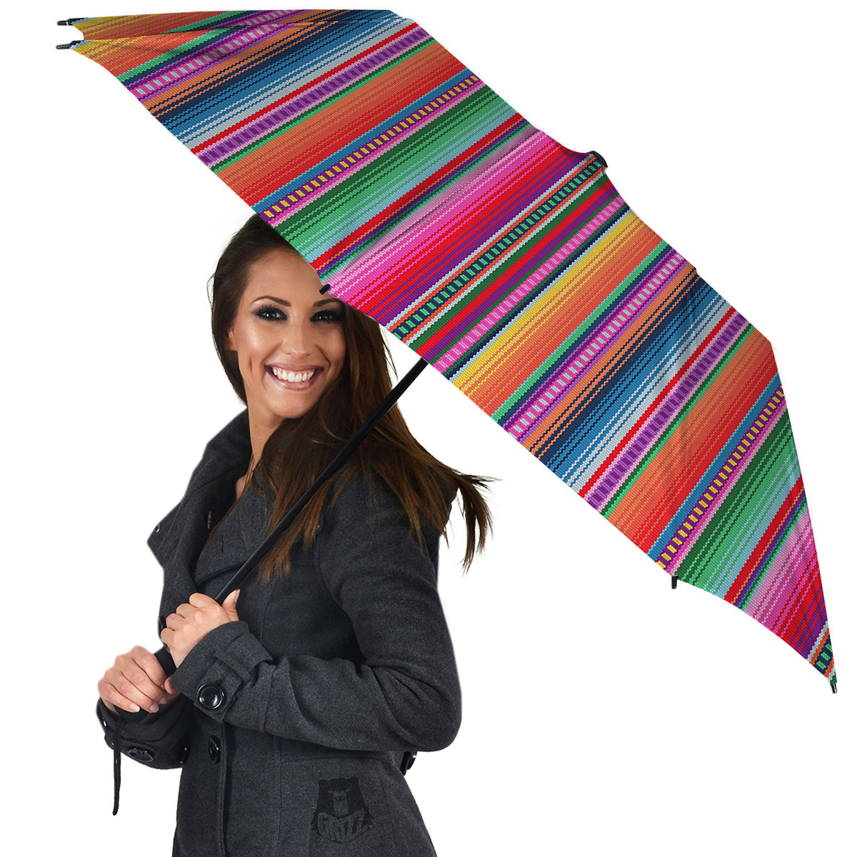 Serape Stripe Colorful Mexican Print Umbrella-grizzshop