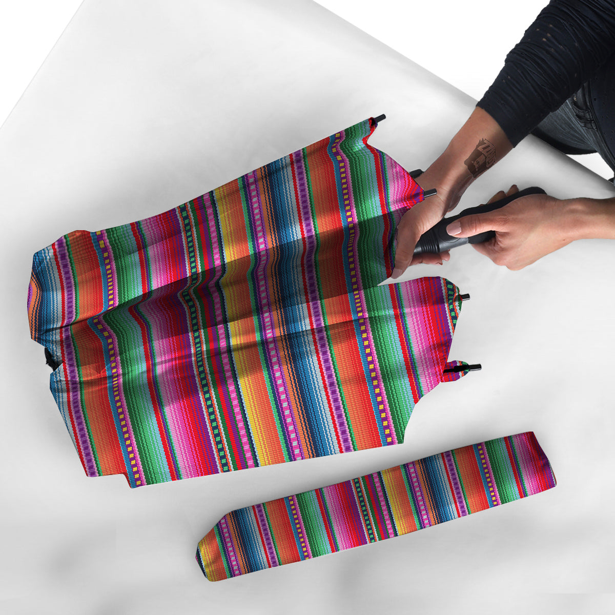 Serape Stripe Colorful Mexican Print Umbrella-grizzshop