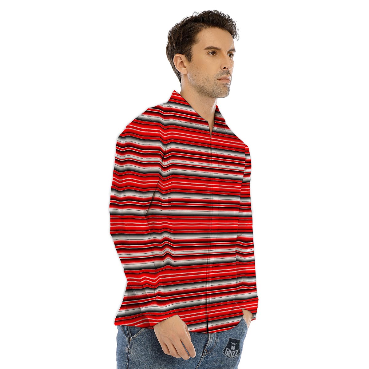 Serape Tribal Mexican Print Pattern Men's Dress Shirts-grizzshop