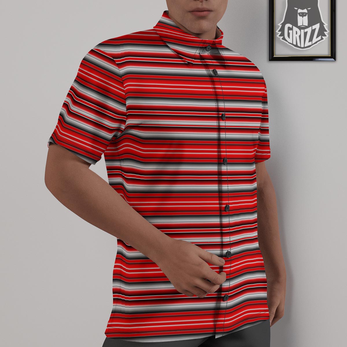Serape Tribal Mexican Print Pattern Untucked Shirts-grizzshop