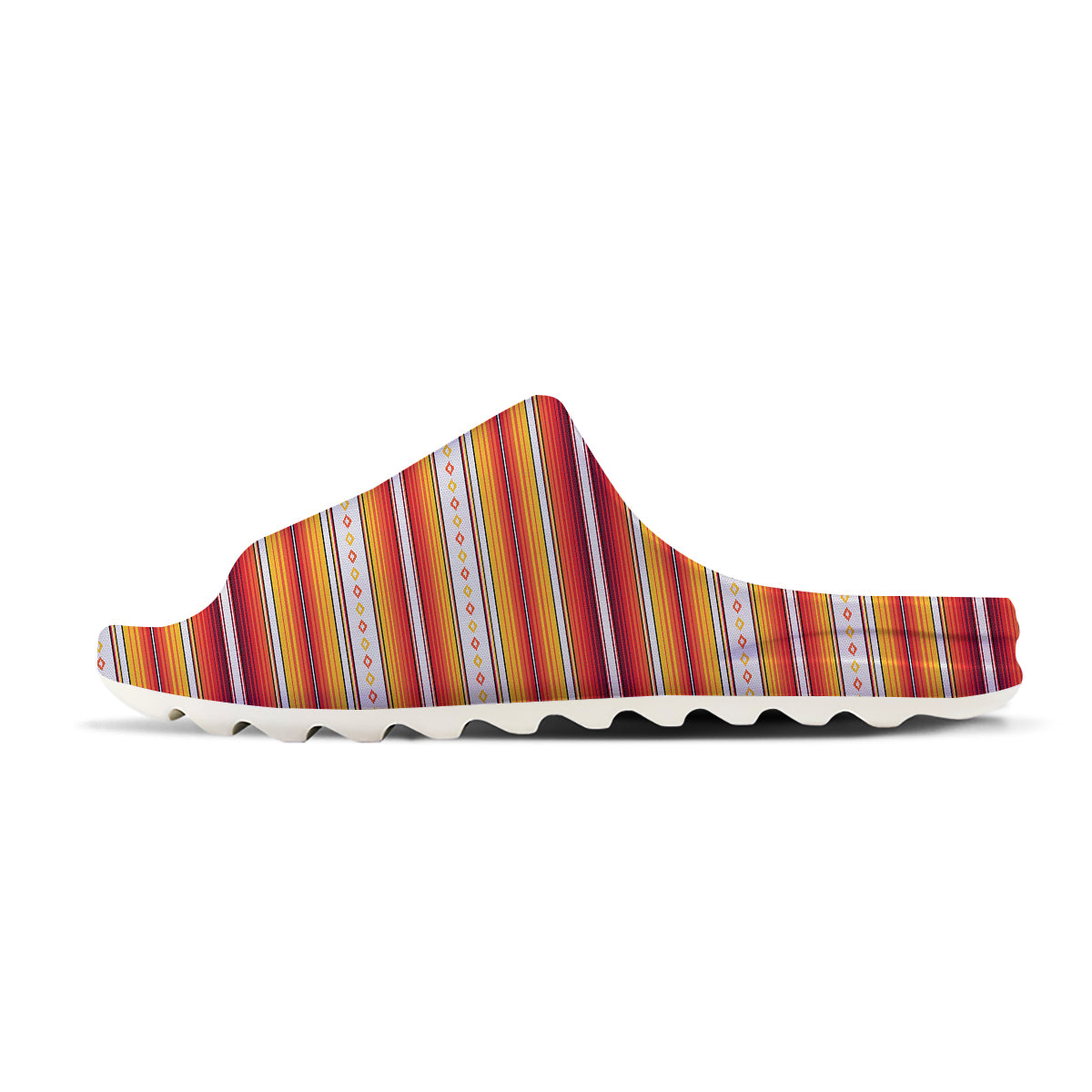 Serape Ethnic Boho Stripes Mexican Orange Print Sandals-grizzshop
