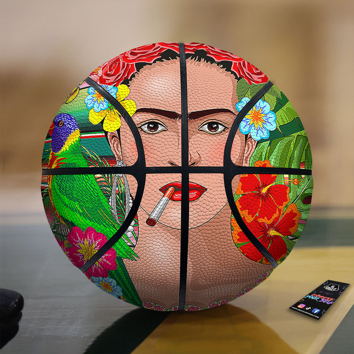Smiley Faces Halloween Pumpkin Print Basketball
