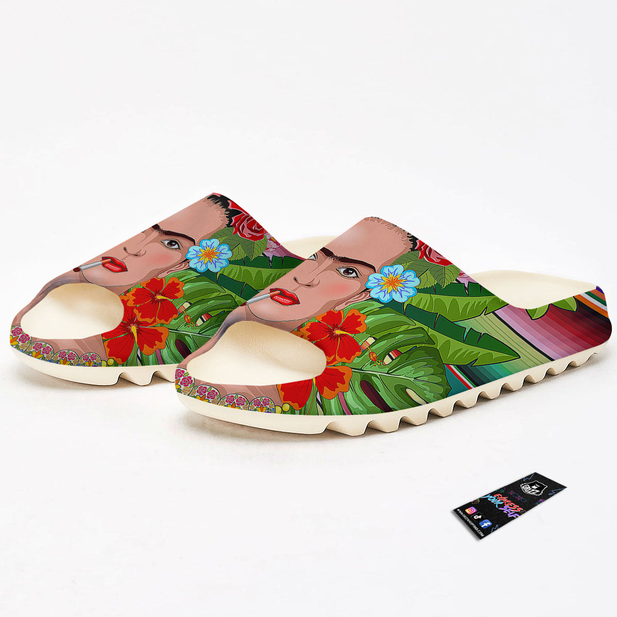 Serape Frida Kahlo Print Sandals-grizzshop