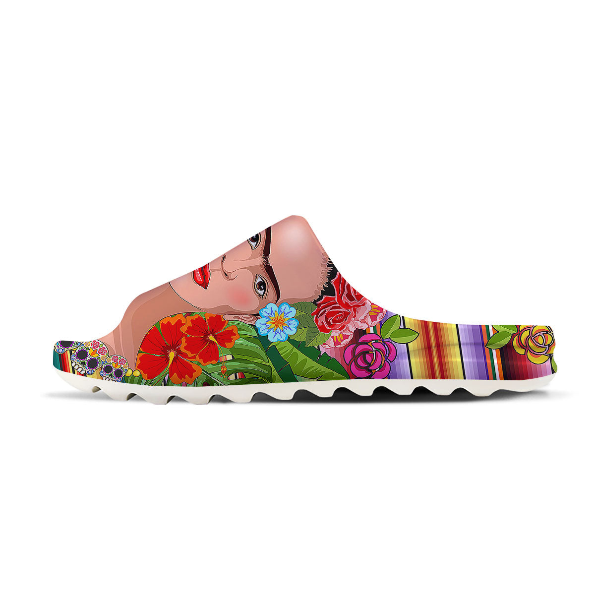 Serape Frida Kahlo Print Sandals-grizzshop