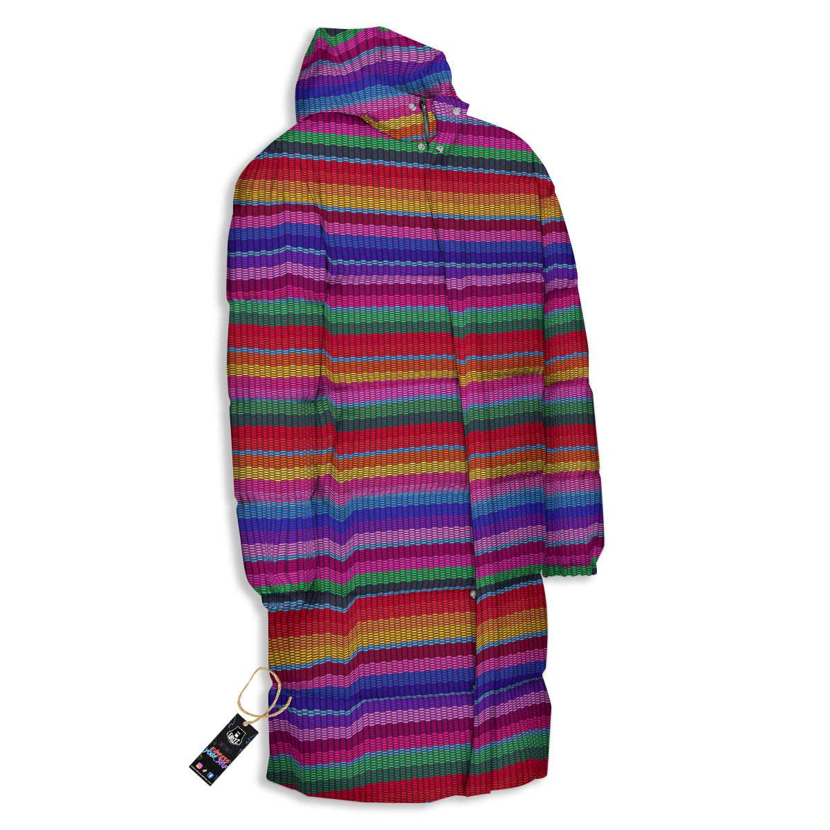 Serape Mexican Colorful Print Pattern Long Down Jacket