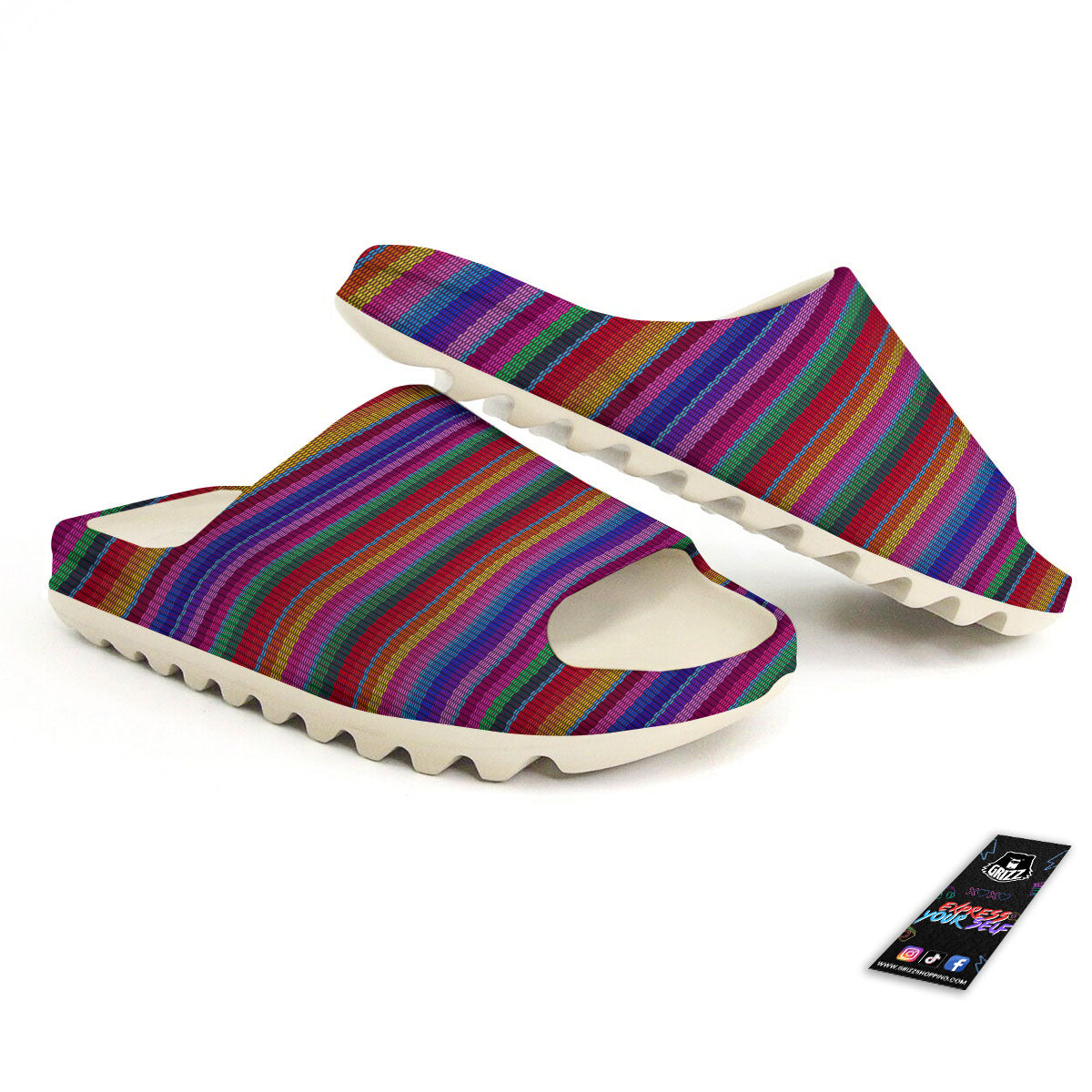 Serape Mexican Colorful Print Pattern Sandals-grizzshop