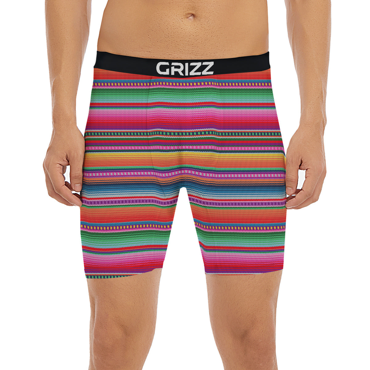 Serape Stripe Colorful Mexican Print Boxer Briefs