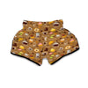 Set Coffee Pattern Print Muay Thai Boxing Shorts-grizzshop