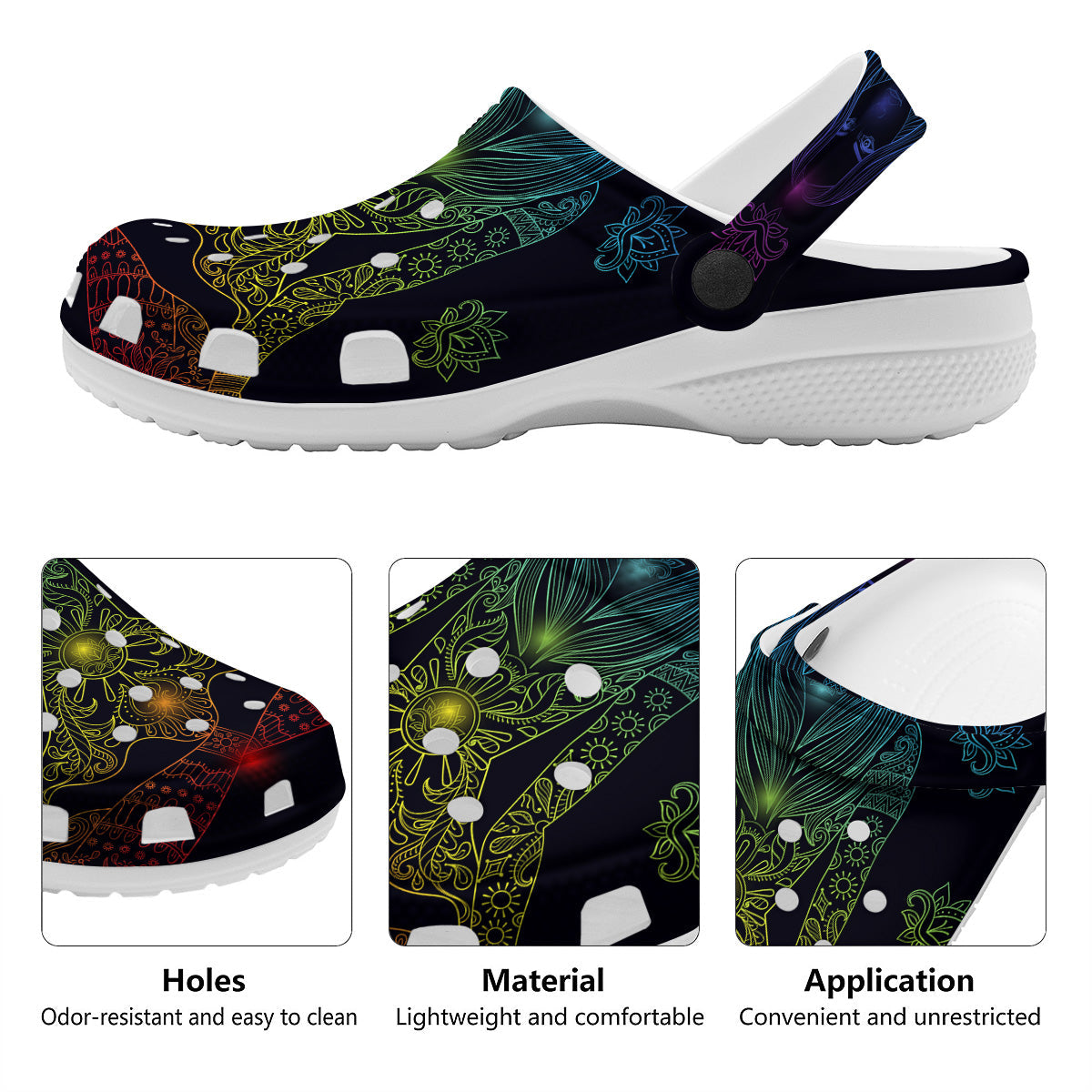 Seven Chakras Bohemian Print Clog-grizzshop