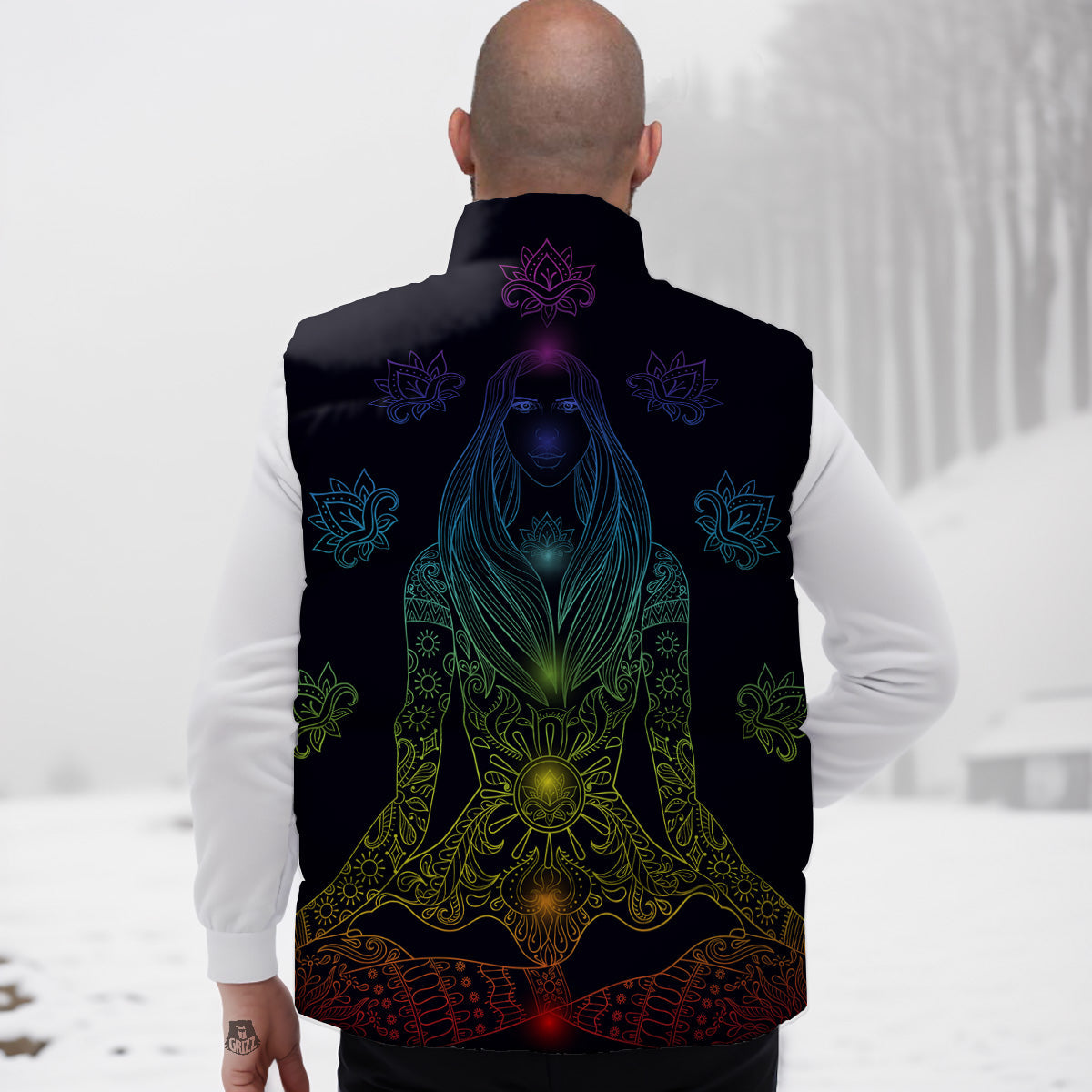 Seven Chakras Bohemian Print Down Vest