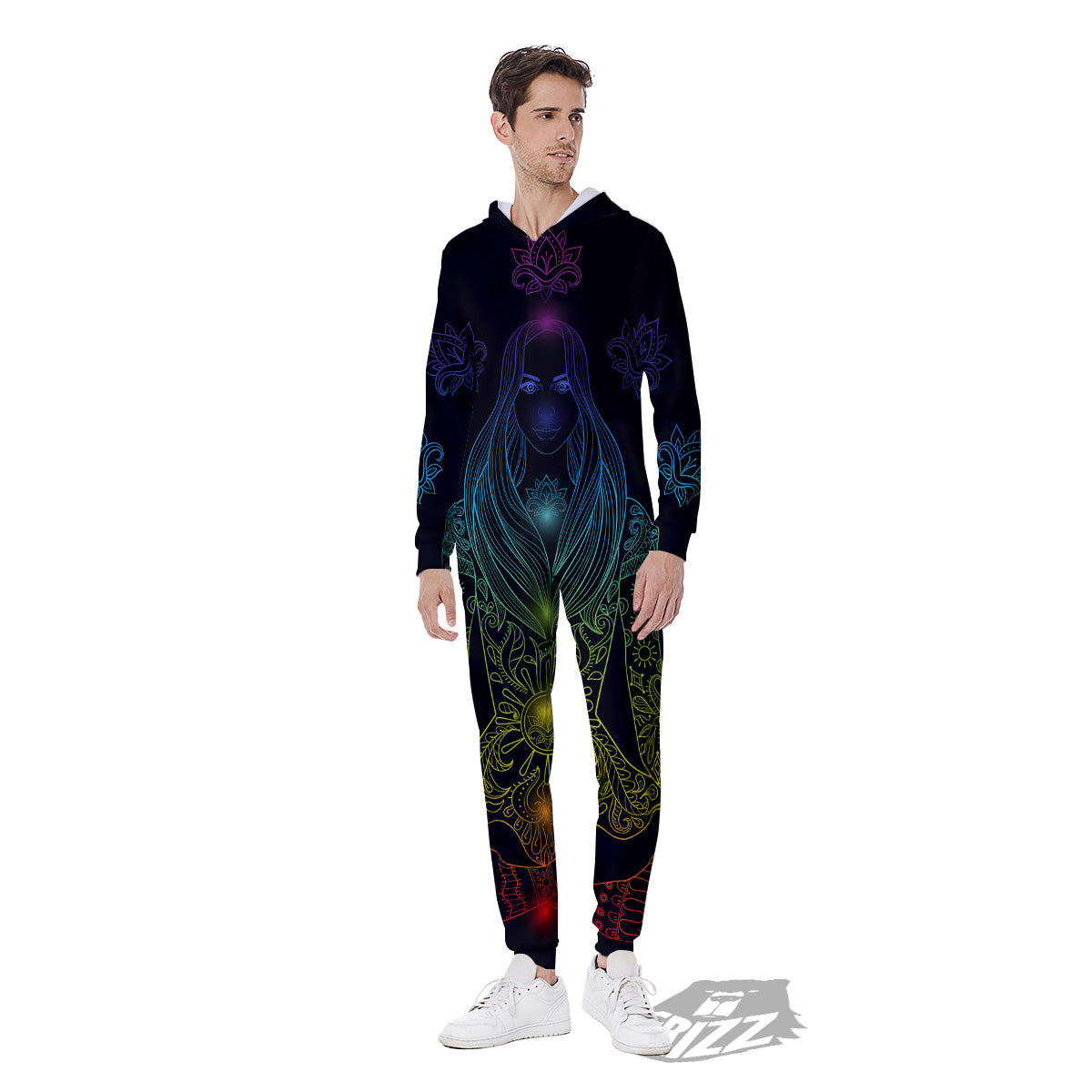 Seven Chakras Bohemian Print Men's Jumpsuit-grizzshop
