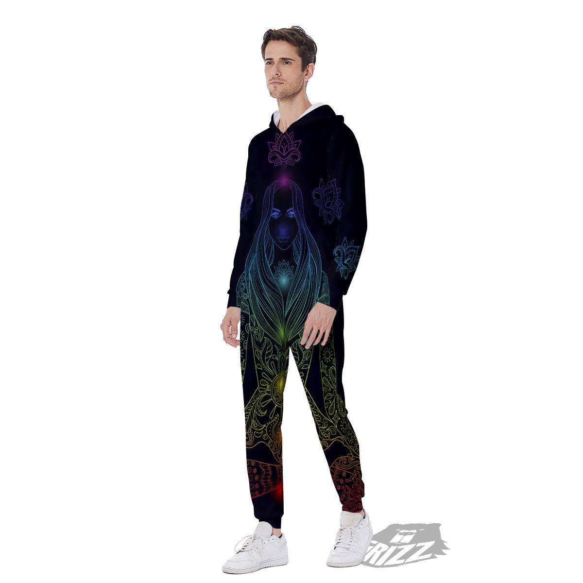 Seven Chakras Bohemian Print Men's Jumpsuit-grizzshop