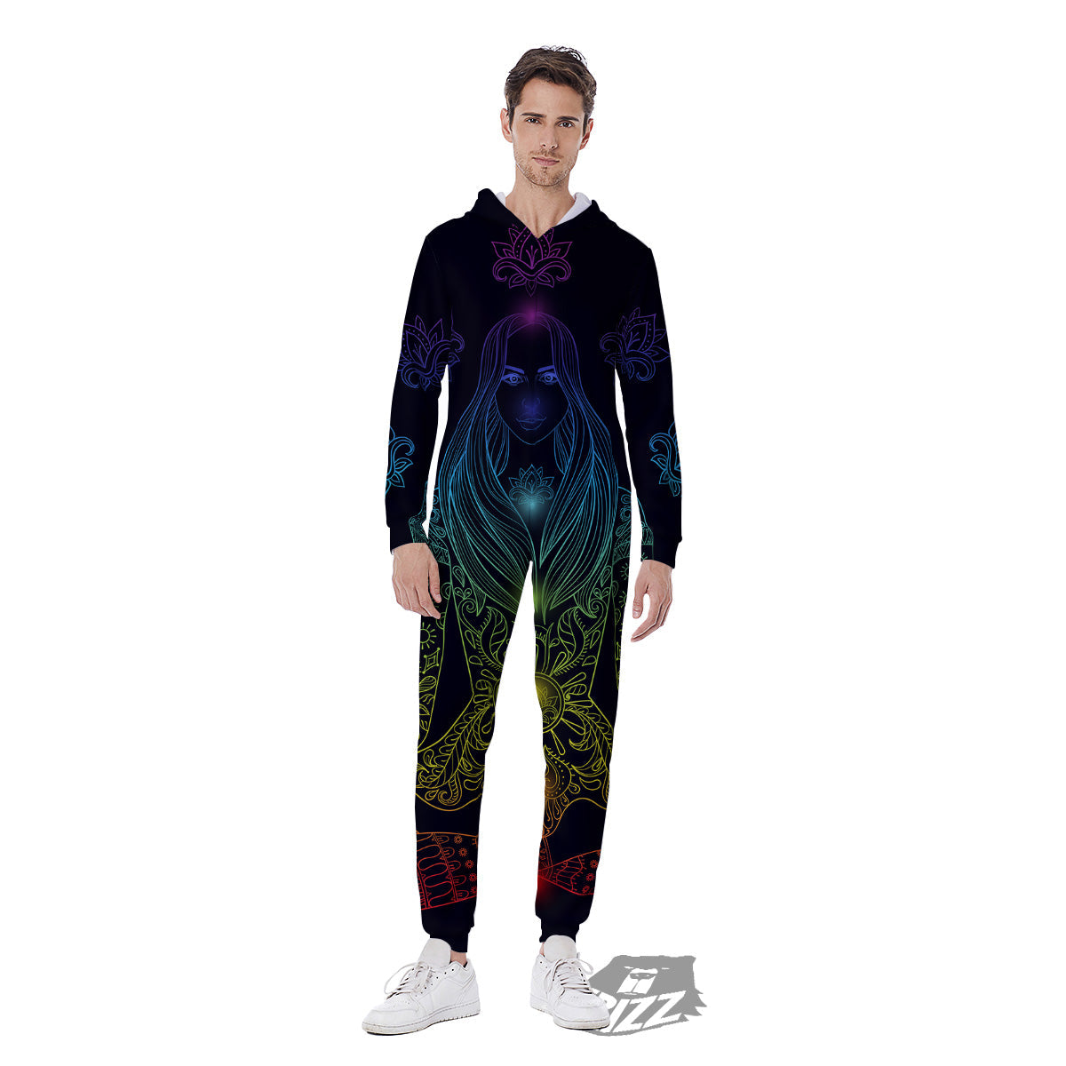 Seven Chakras Bohemian Print Men's Jumpsuit-grizzshop