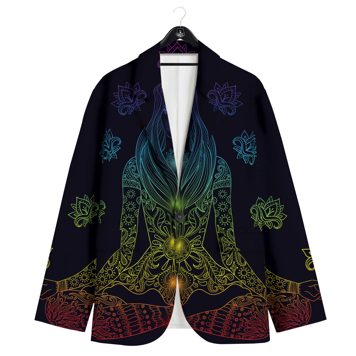 Seven Chakras Bohemian Print Men's Sport Coat-grizzshop