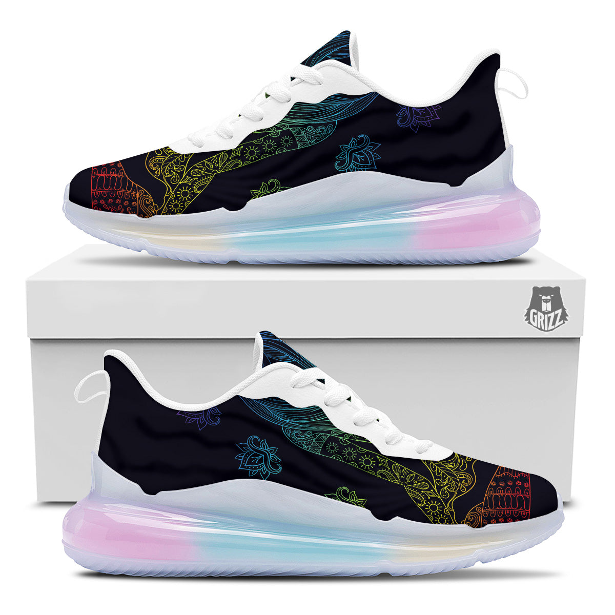 Seven Chakras Bohemian Print Running Sneakers-grizzshop