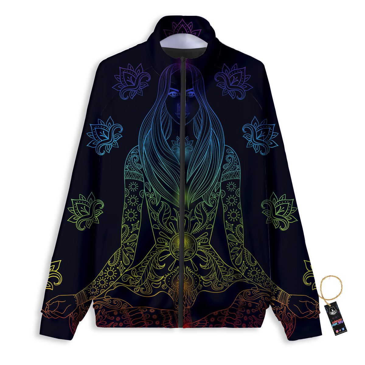 Seven Chakras Bohemian Print Track Jacket-grizzshop
