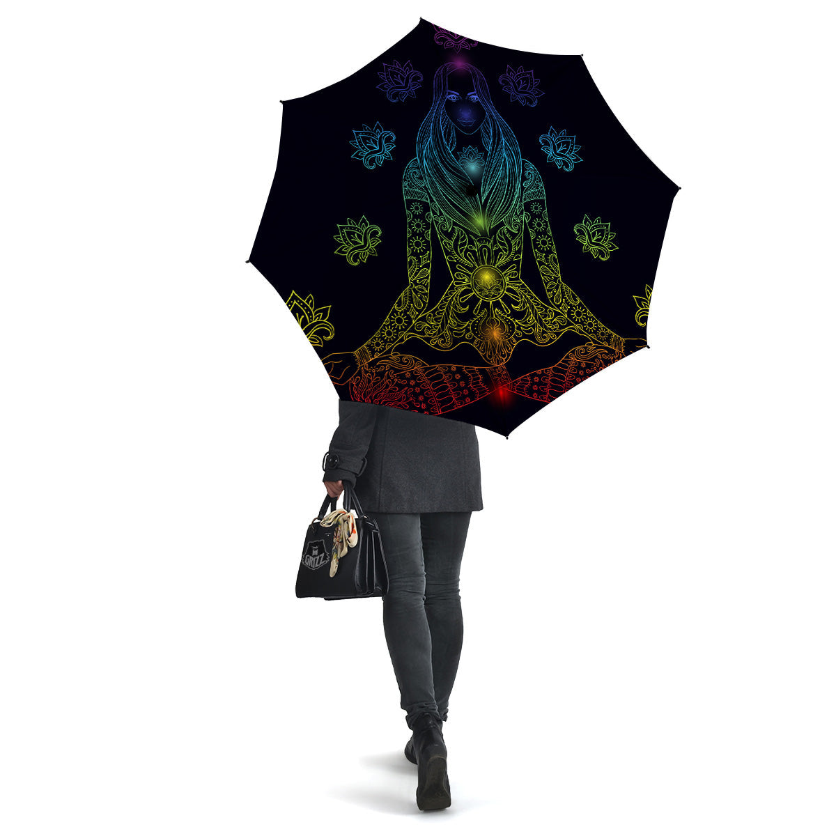 Seven Chakras Bohemian Print Umbrella-grizzshop