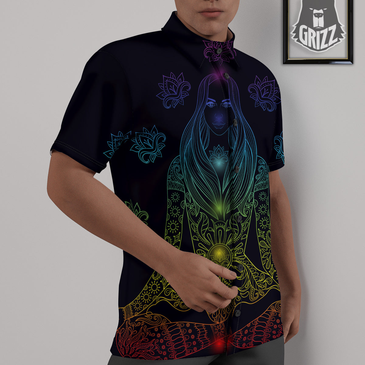 Seven Chakras Bohemian Print Untucked Shirts-grizzshop