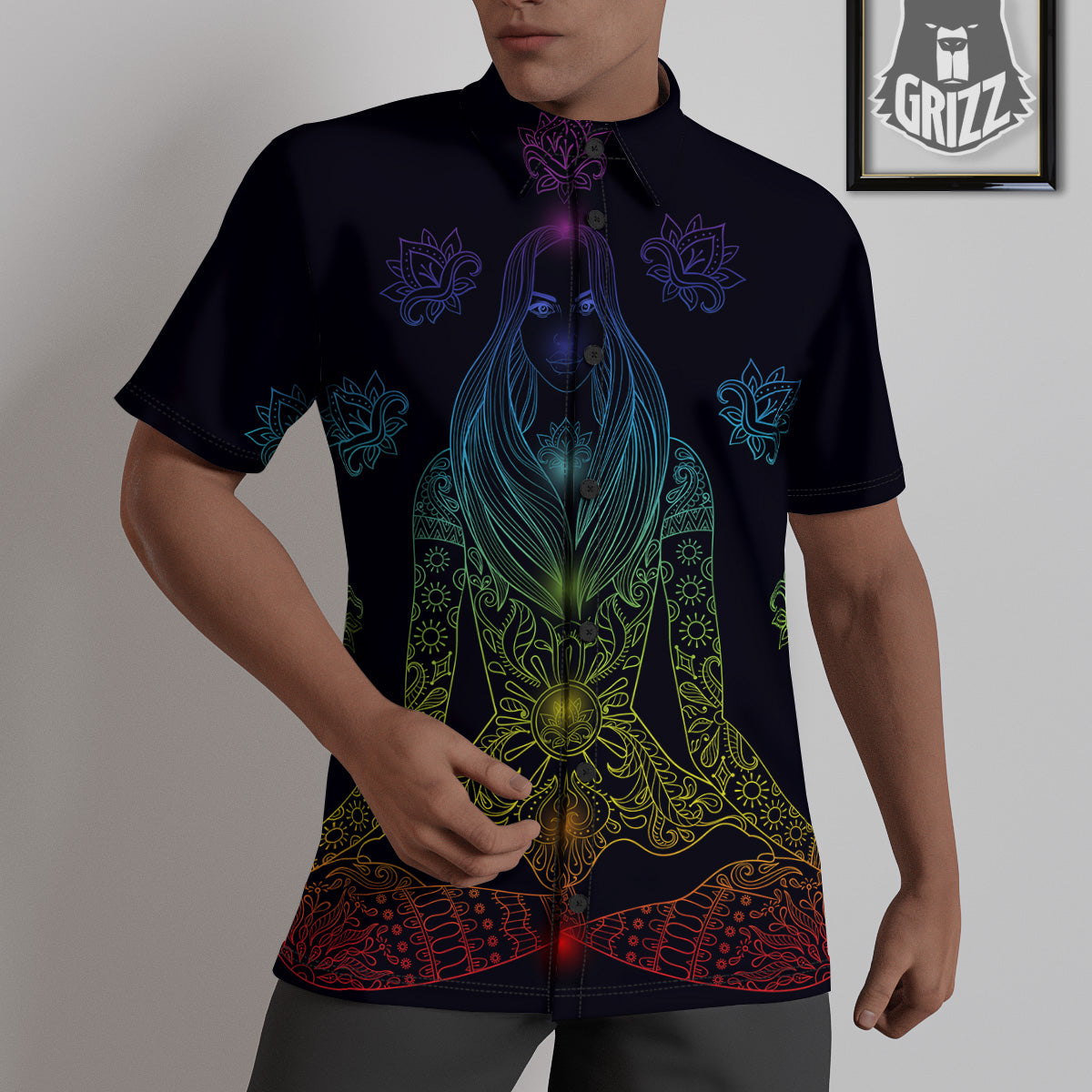 Seven Chakras Bohemian Print Untucked Shirts-grizzshop