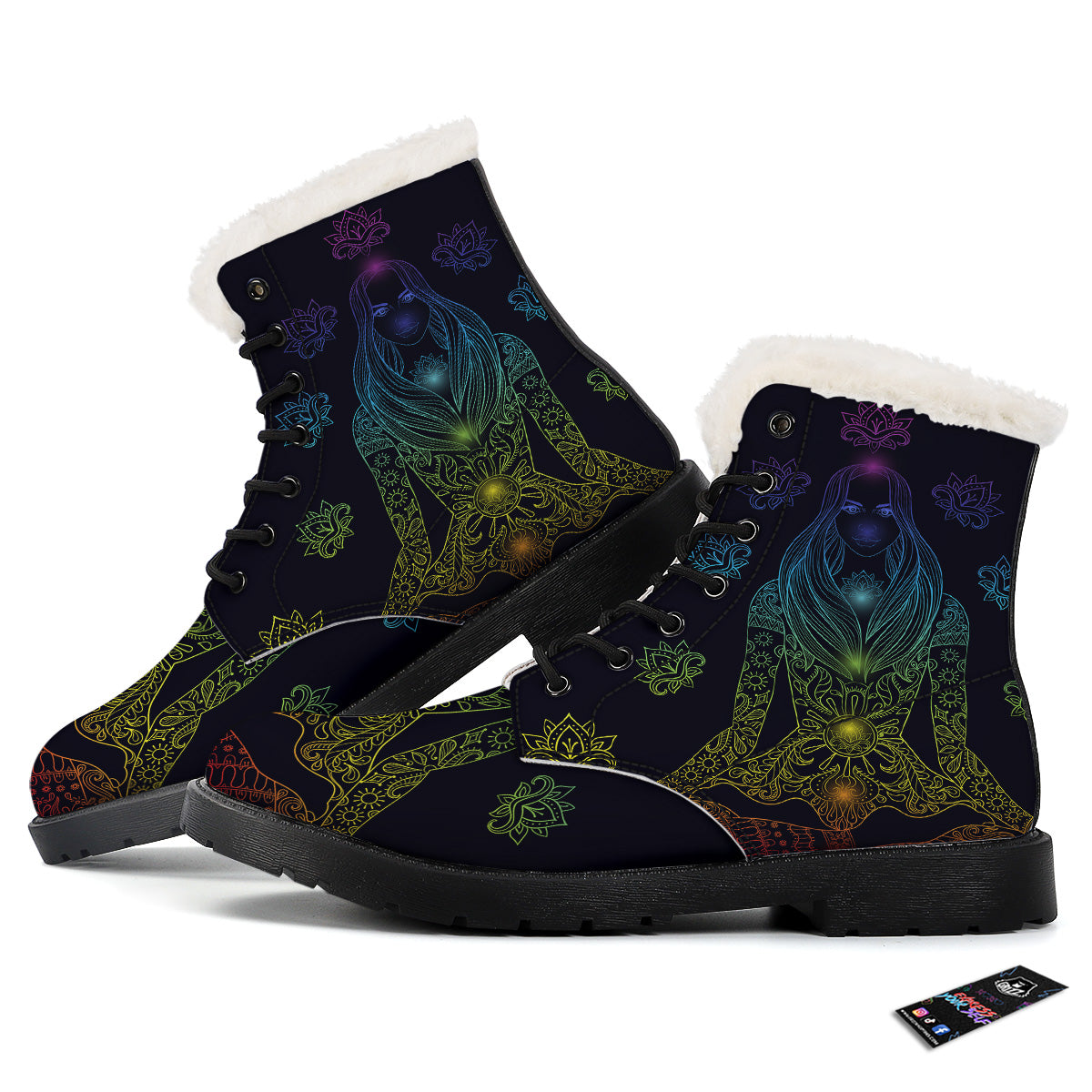Seven Chakras Bohemian Print Winter Boots-grizzshop