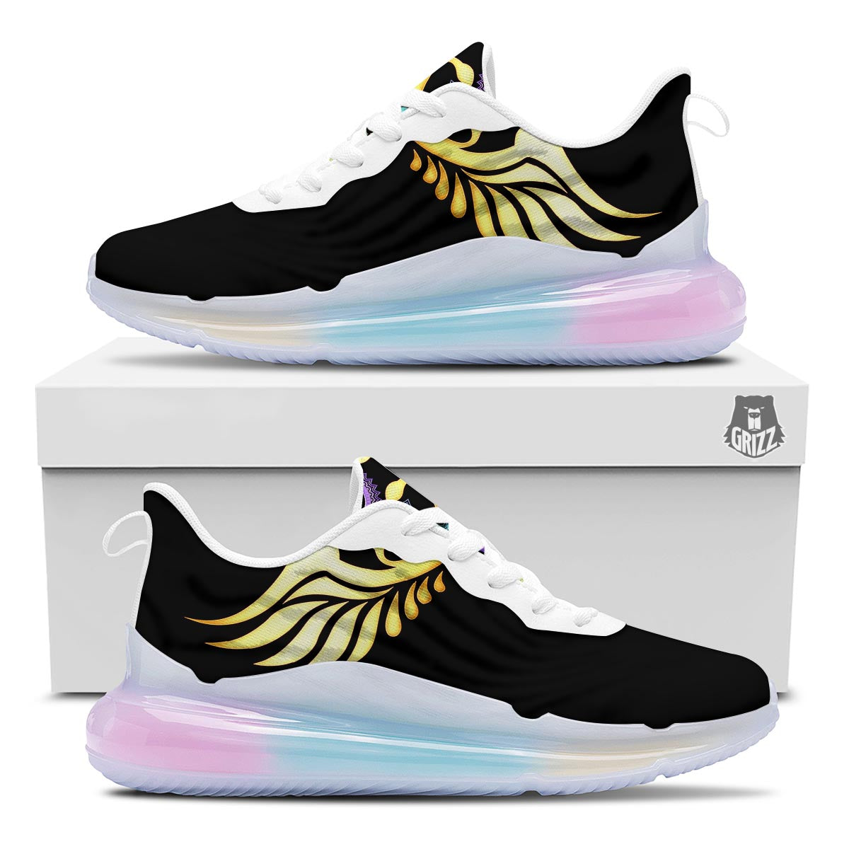 Seven Chakras Caduceus Print Running Sneakers-grizzshop