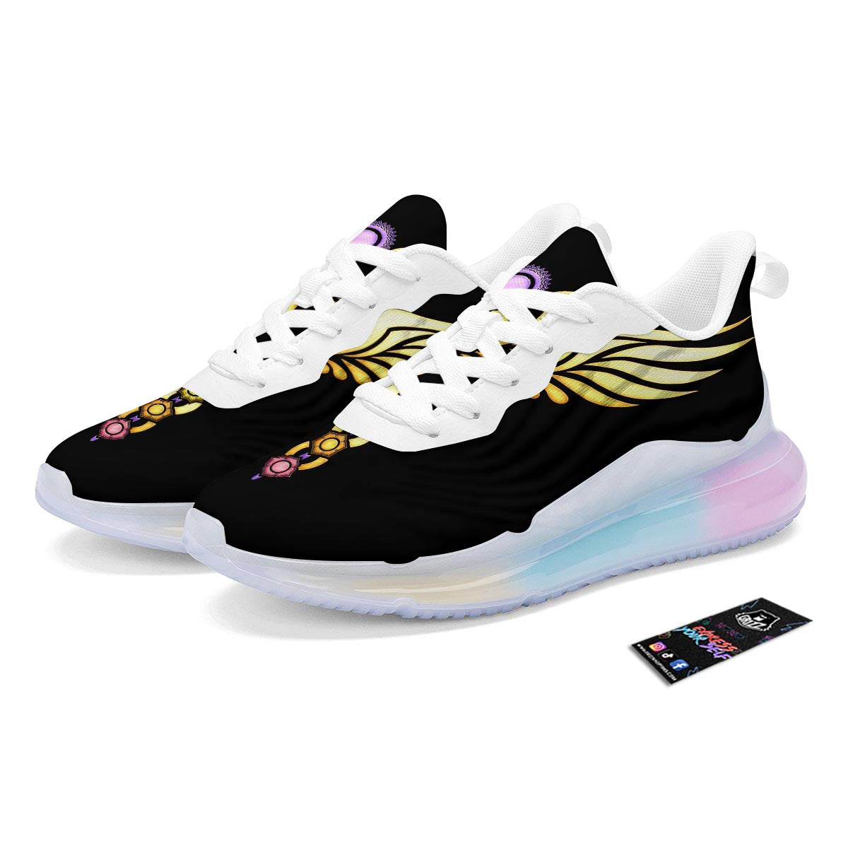 Seven Chakras Caduceus Print Running Sneakers-grizzshop