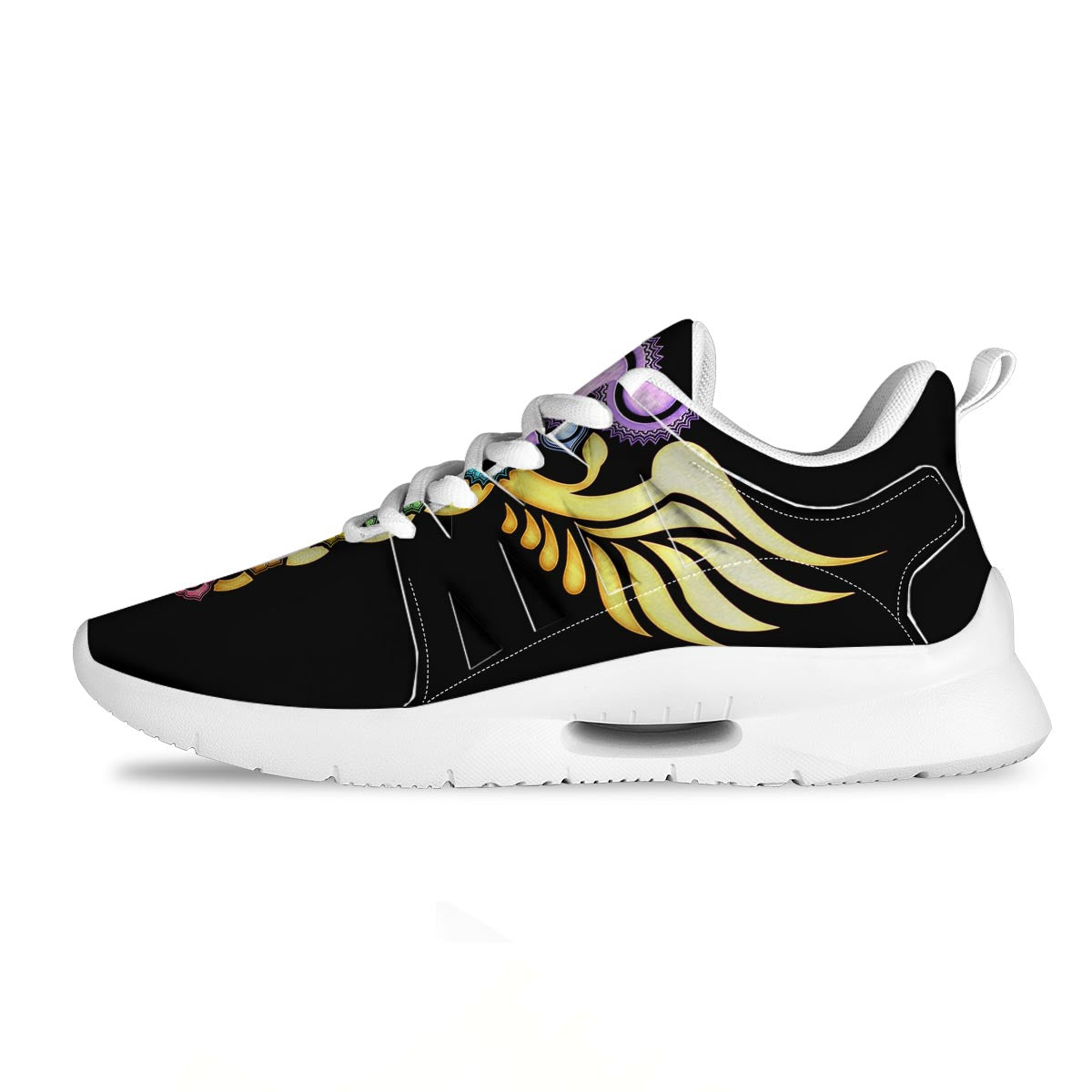 Seven Chakras Caduceus Print Tennis Shoes-grizzshop