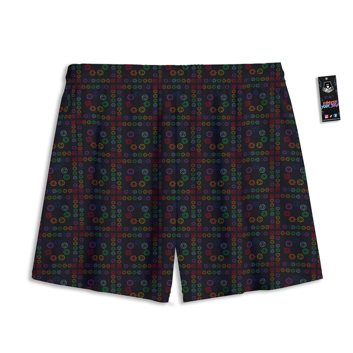 Rocket Doodle Print Pattern Mesh Shorts