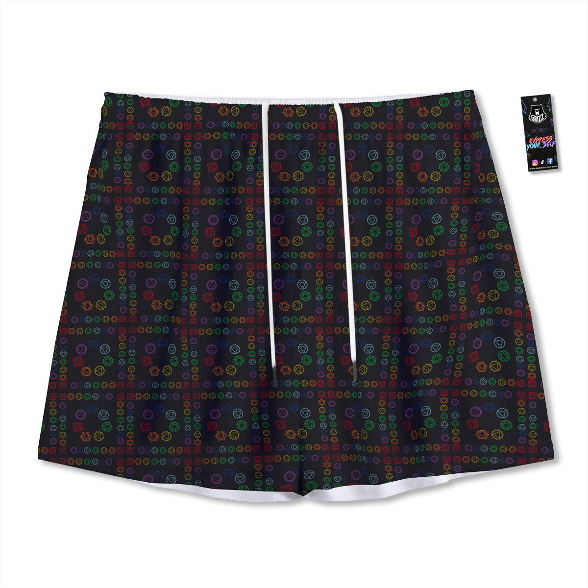 Rocket Doodle Print Pattern Mesh Shorts