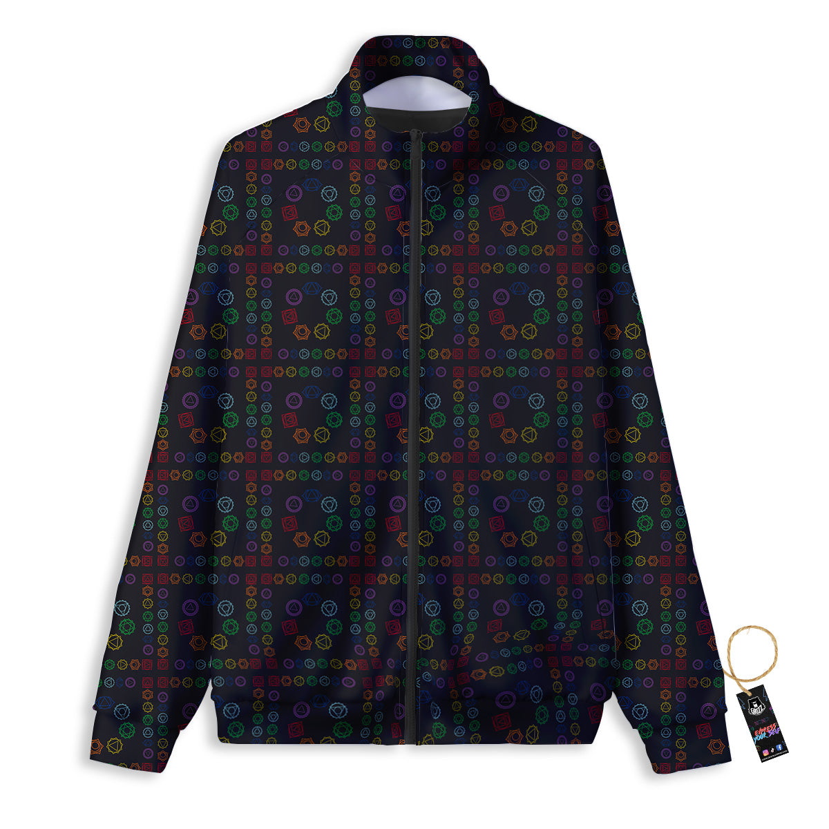 Seven Chakras Colorful Print Pattern Track Jacket-grizzshop