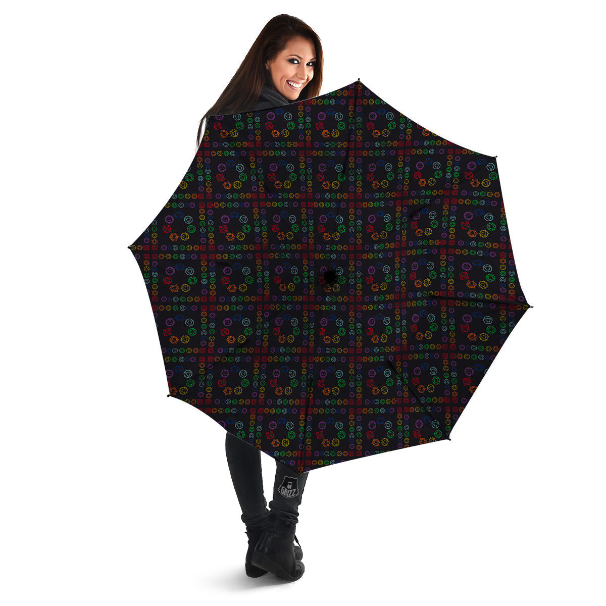 Seven Chakras Colorful Print Pattern Umbrella-grizzshop