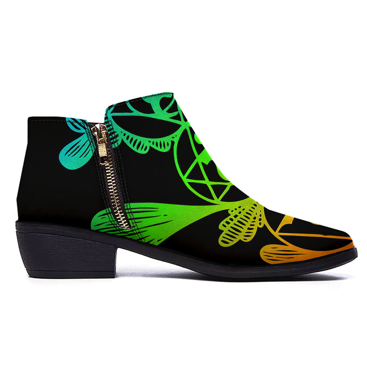 Seven Chakras Spiritual Print Ankle Boots-grizzshop
