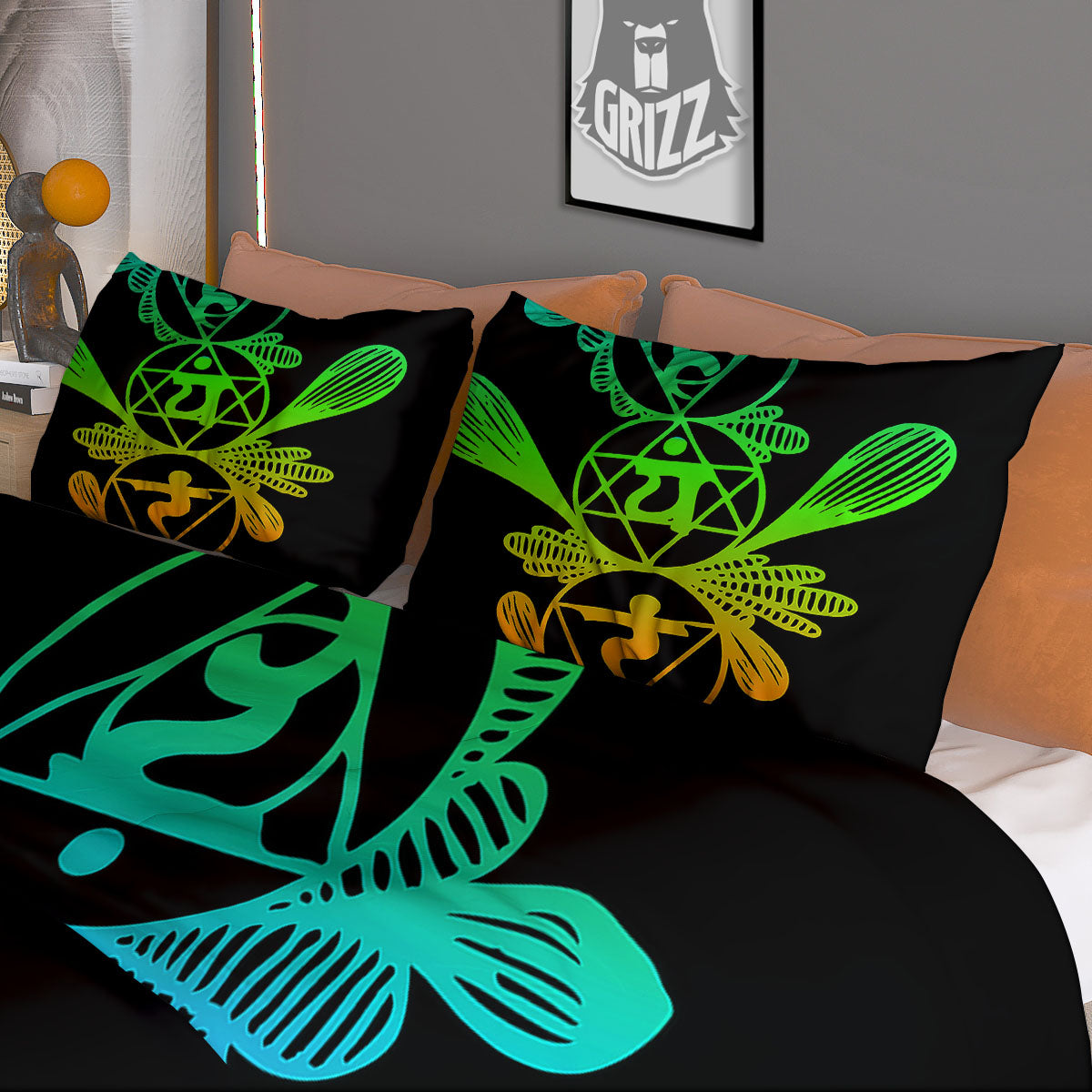 Skull Pineapple Tropical Print Pattern Duvet Cover Bedding Set