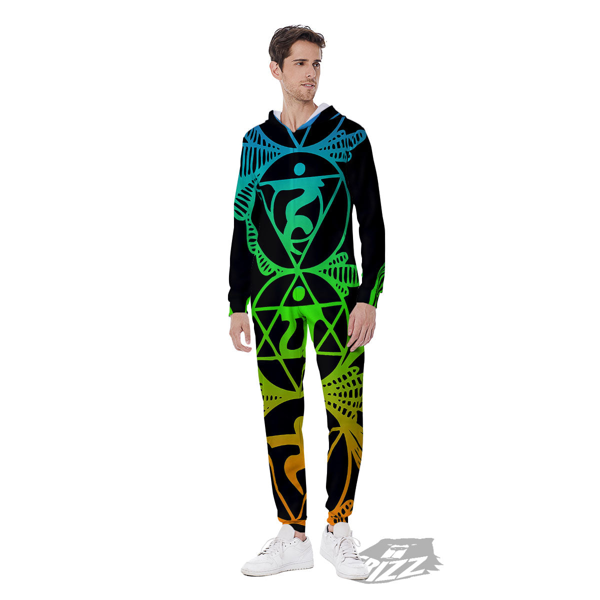 Seven Chakras Spiritual Print Men's Jumpsuit-grizzshop
