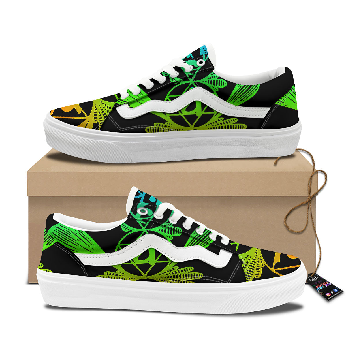 Seven Chakras Spiritual Print Skate Shoes-grizzshop