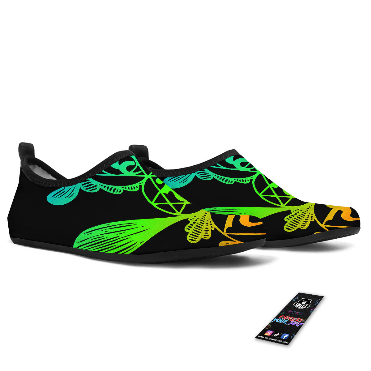 Seven Chakras Spiritual Print Water Shoes-grizzshop