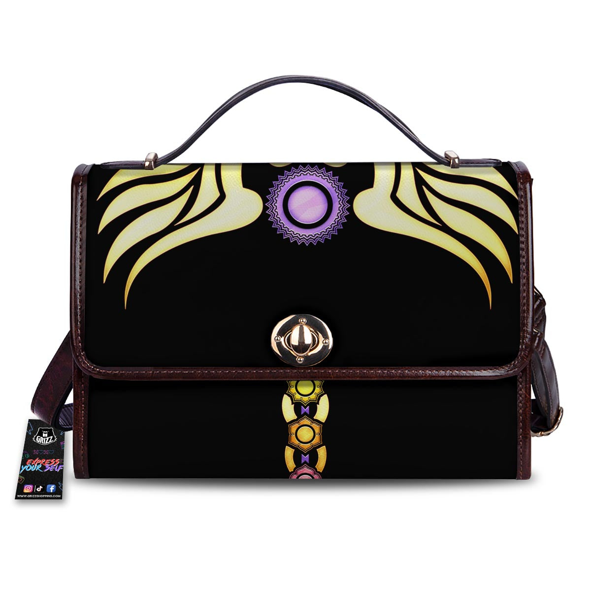 Seven Chakras Caduceus Print Women's Satchel Bag