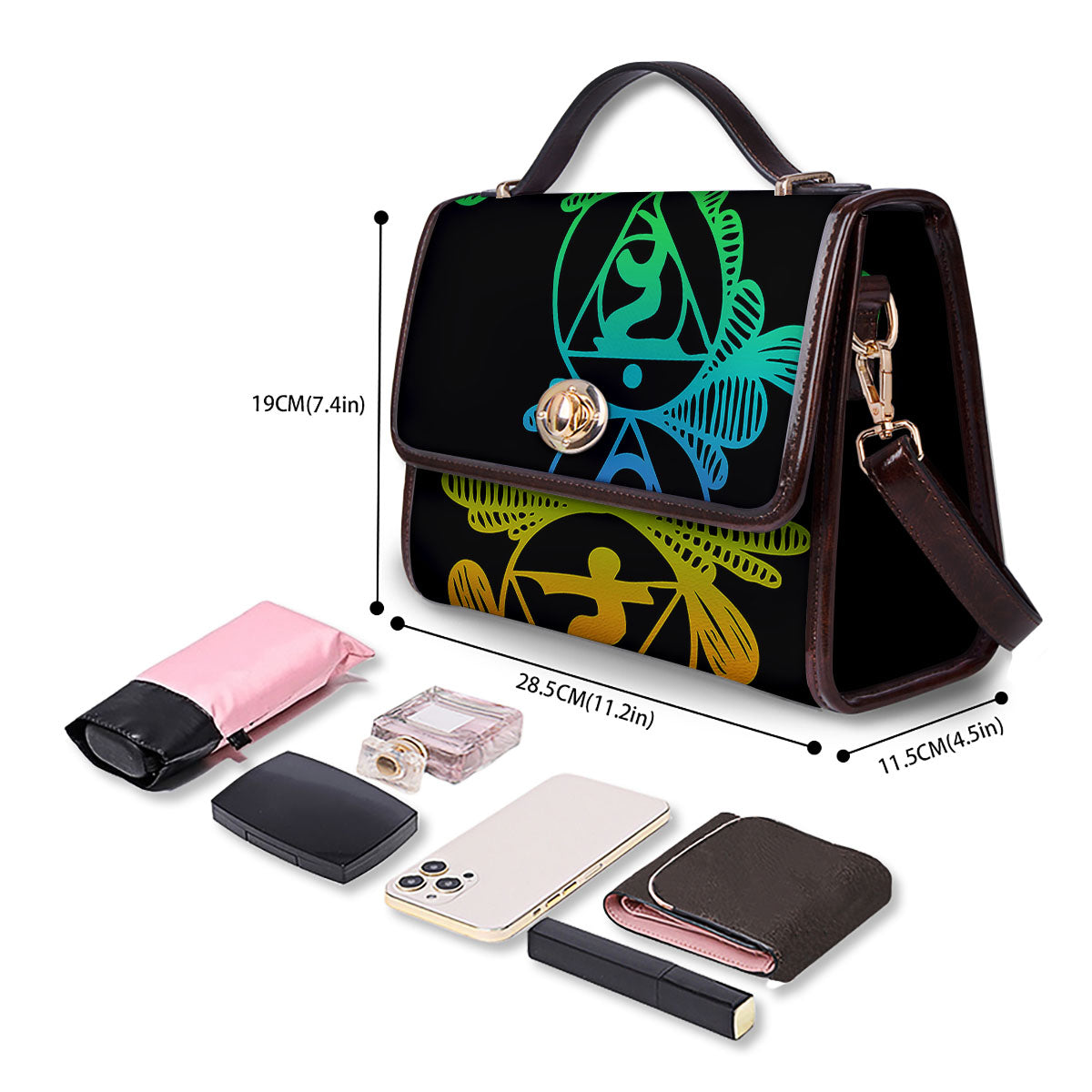 Seven Chakras Spiritual Print Women's Satchel Bag