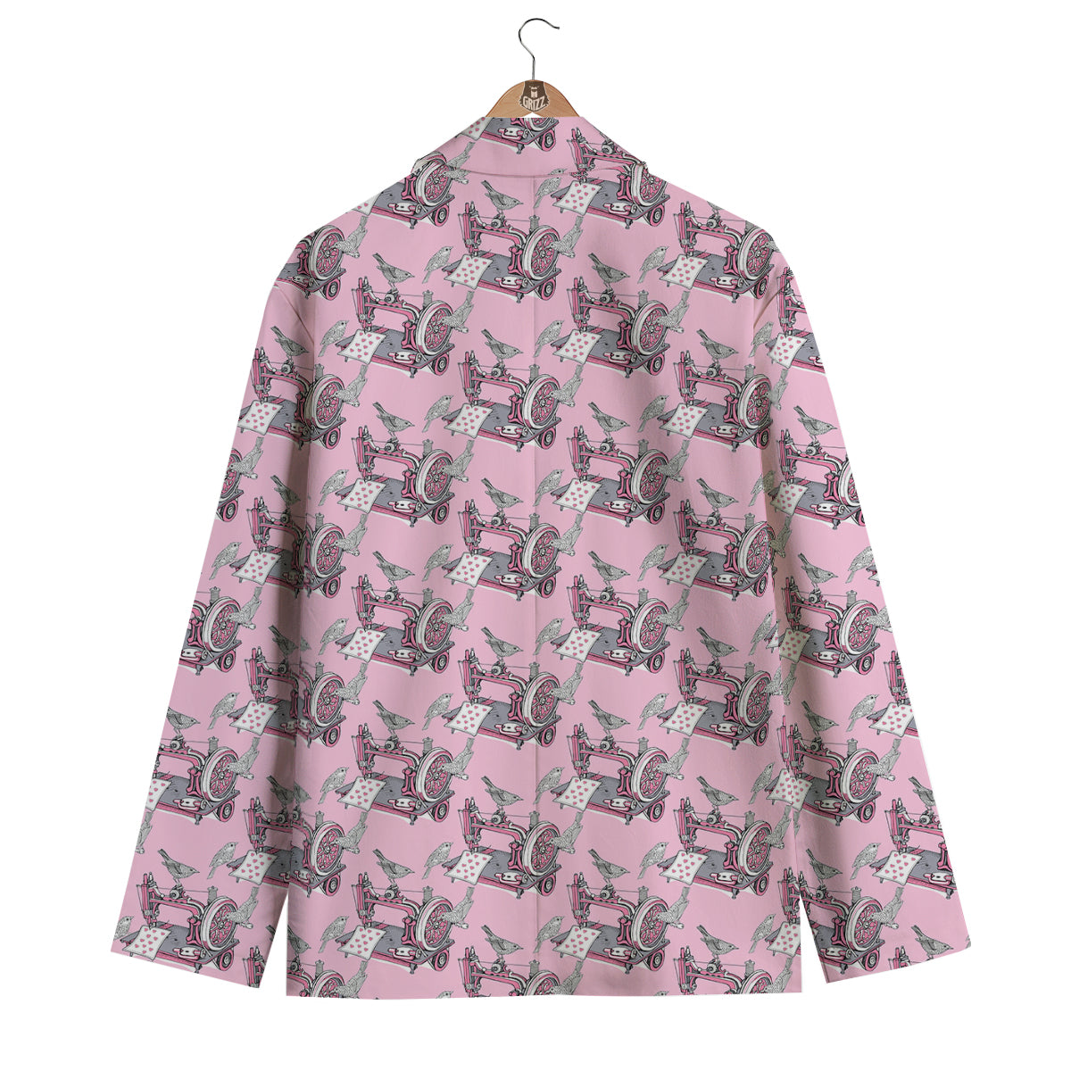 Sewing Machine Pattern Print Men's Blazer-grizzshop