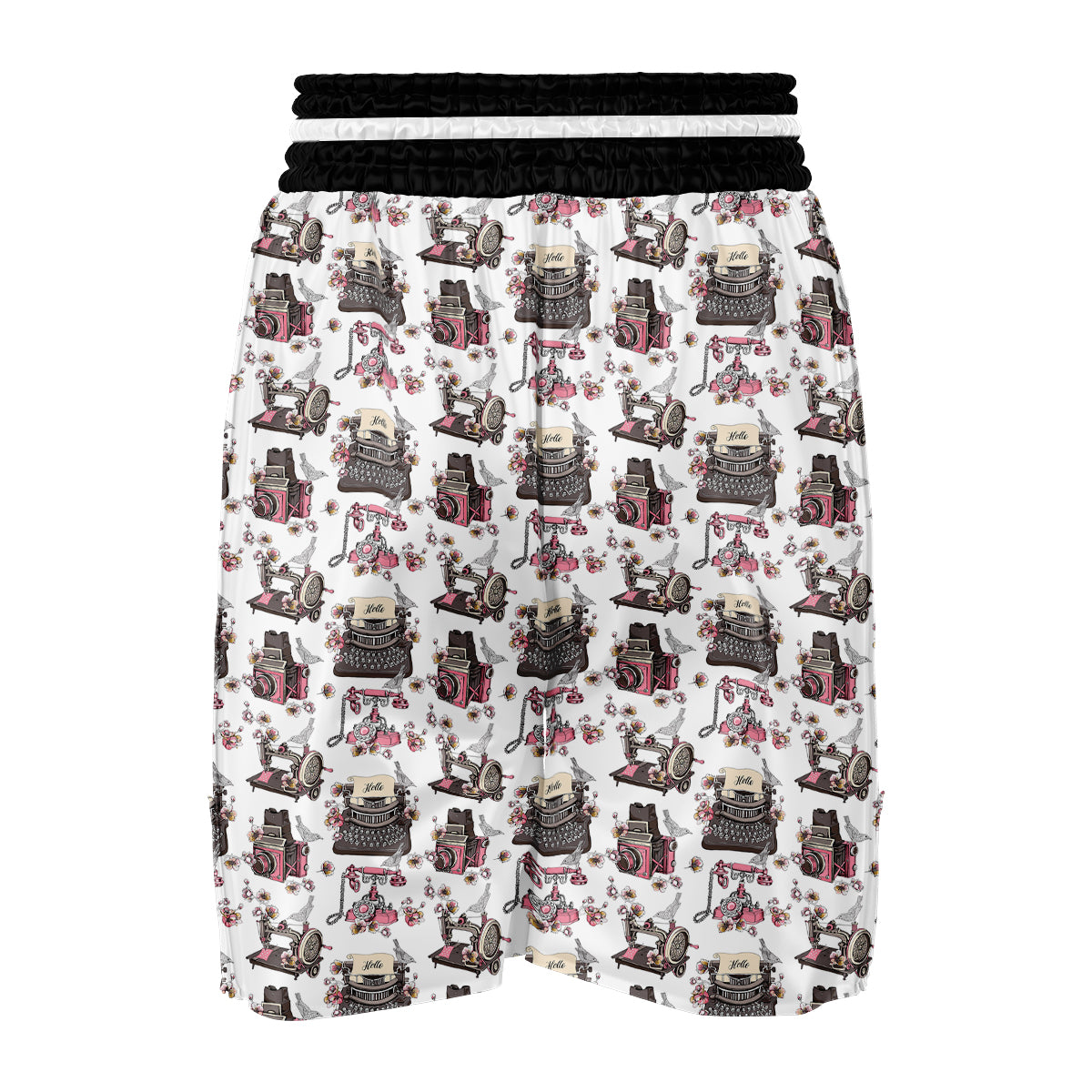 Sewing Machine Print Pattern Boxing Shorts-grizzshop