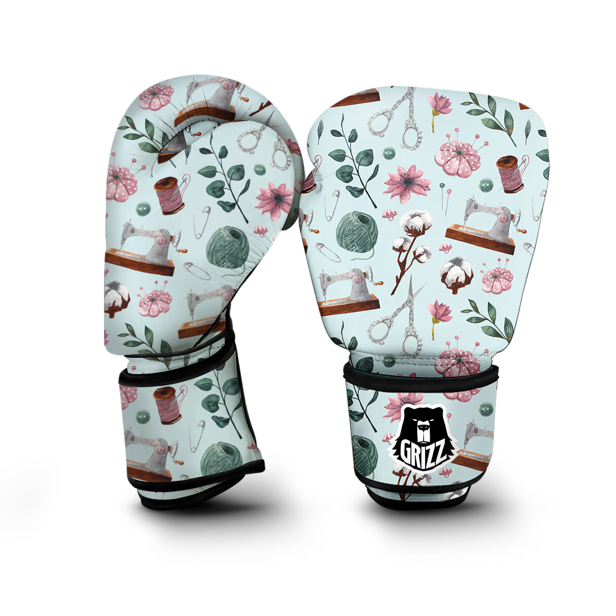 Sewing Pattern Print Boxing Gloves-grizzshop