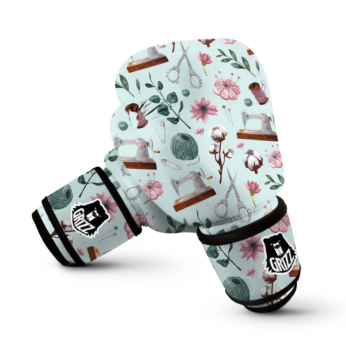 Sewing Pattern Print Boxing Gloves-grizzshop