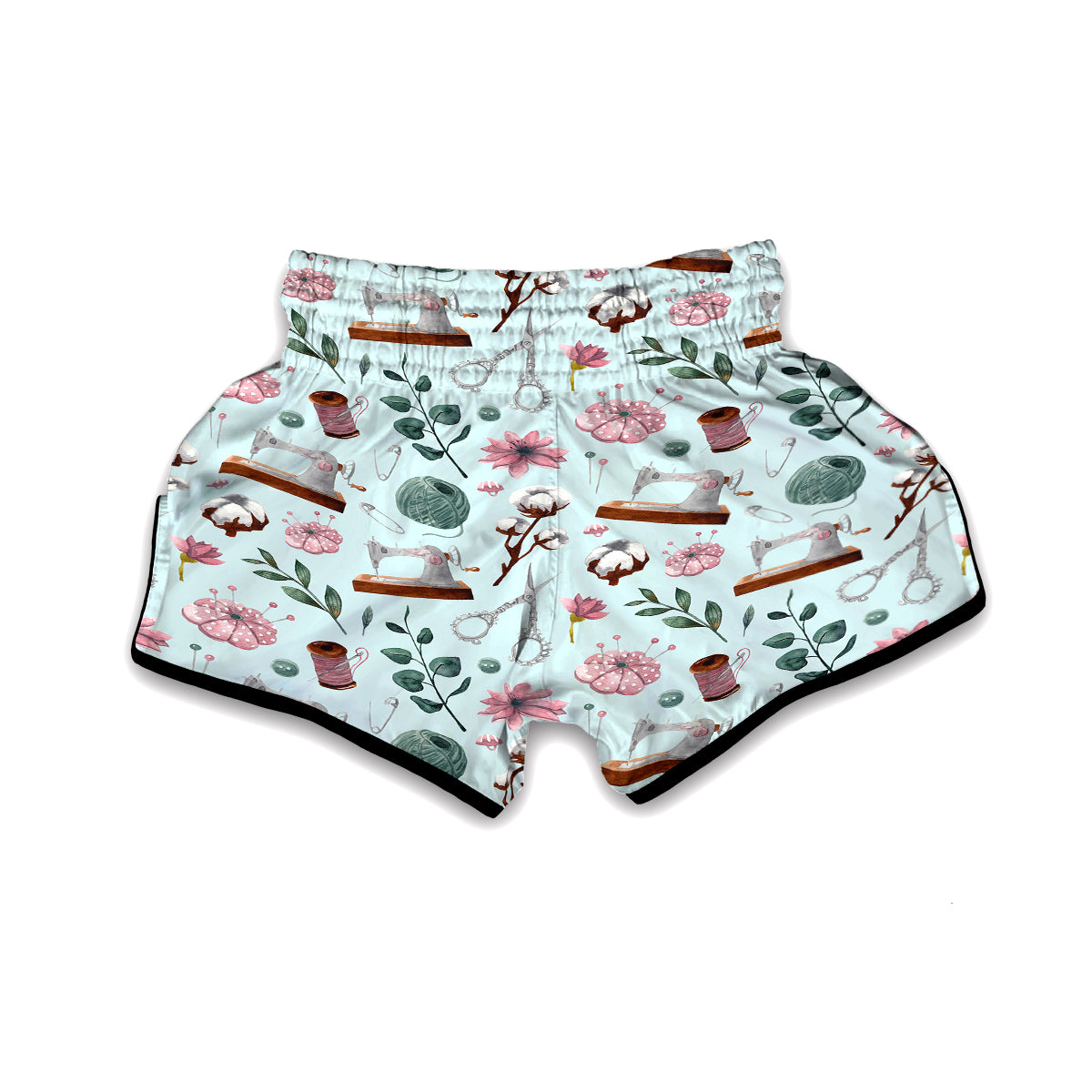 Sewing Pattern Print Muay Thai Boxing Shorts-grizzshop