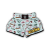 Sewing Pattern Print Muay Thai Boxing Shorts-grizzshop