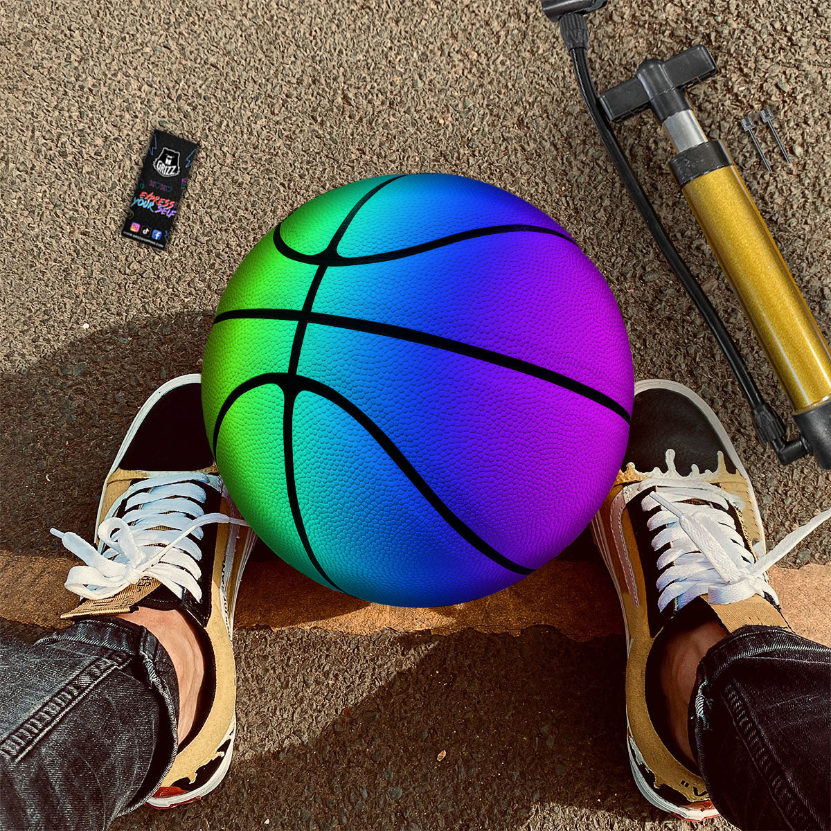 Shades Rainbow Print Pattern Basketball-grizzshop