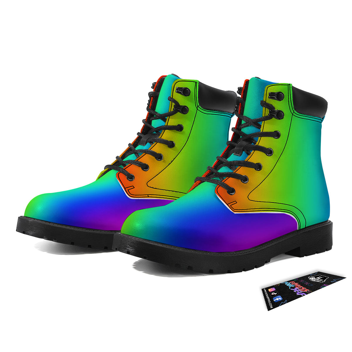 Shades Rainbow Print Pattern Boots-grizzshop