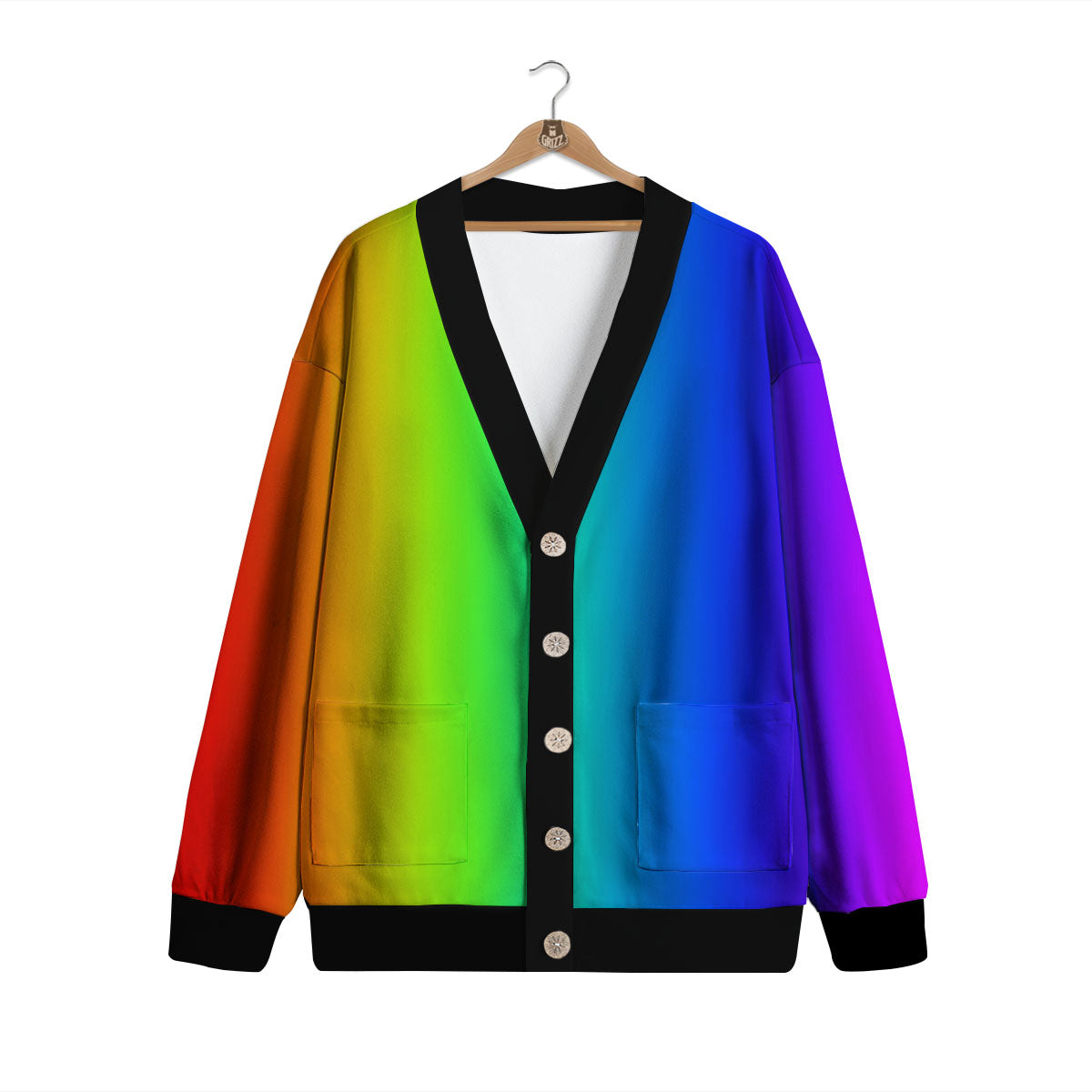 Shades Rainbow Print Pattern Cardigan-grizzshop