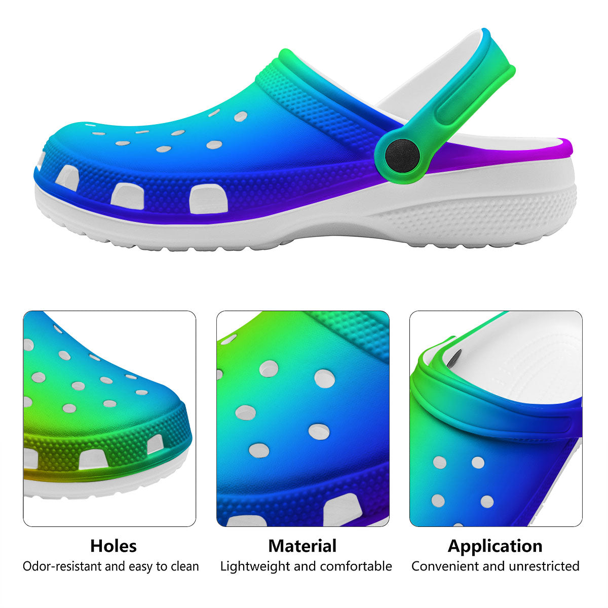 Shades Rainbow Print Pattern Clog-grizzshop