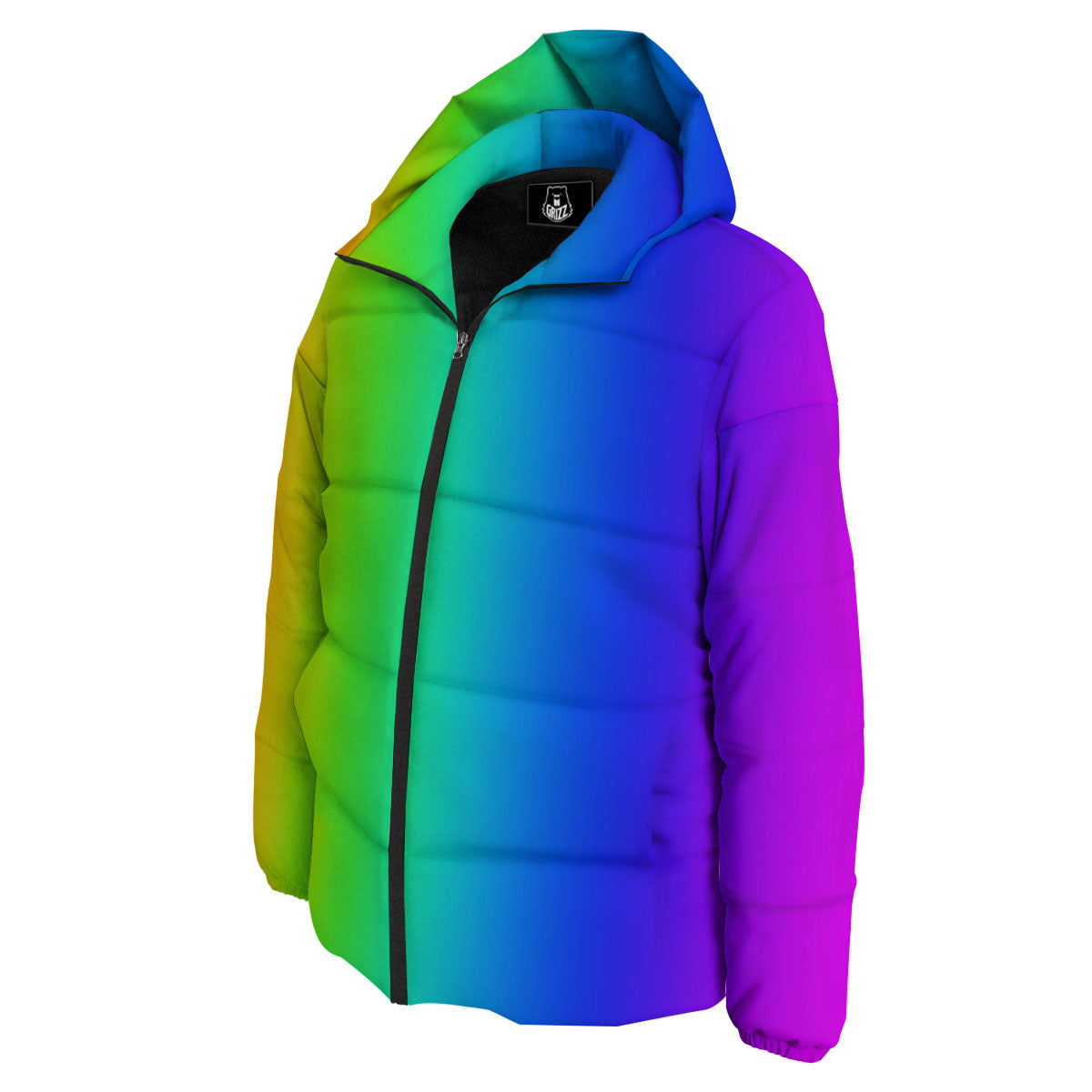 Shades Rainbow Print Pattern Down Jacket-grizzshop