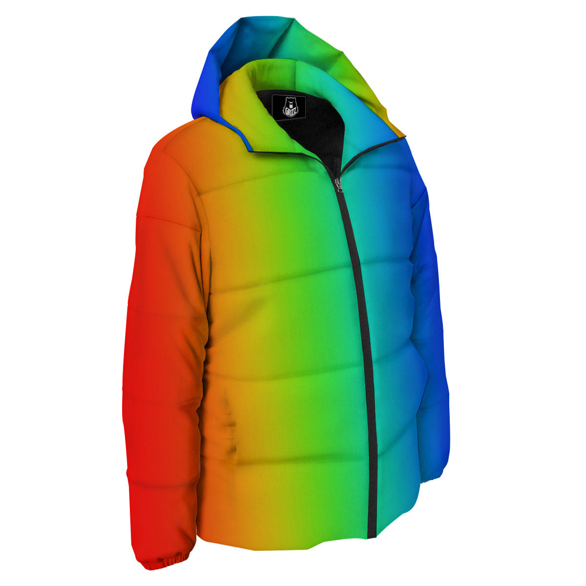 Shades Rainbow Print Pattern Down Jacket-grizzshop